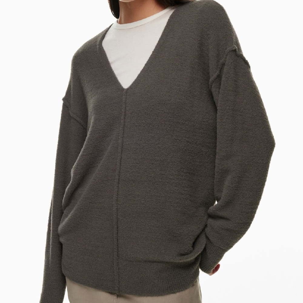 Aritzia mocha brown V-Neck Sweater